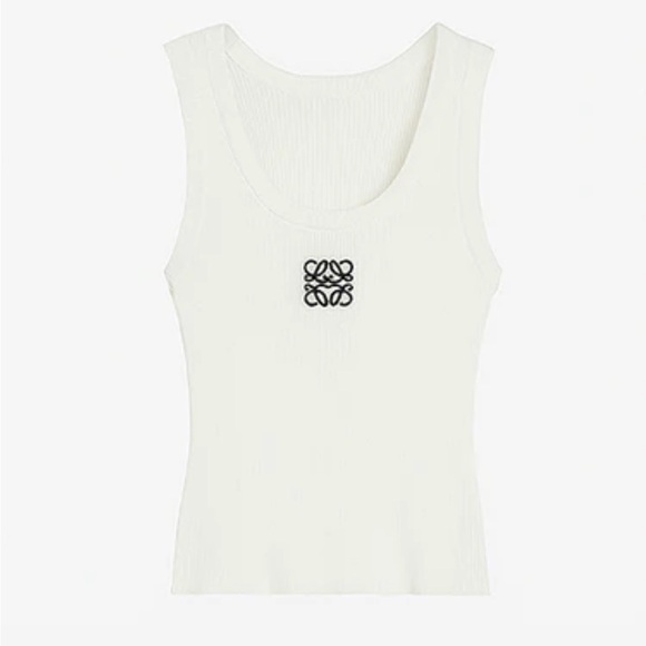 Loewe | Tops | Loewe White Ribbed Tank Top Loewe Anagram Ribbed Tank ...